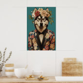 Affiche de Malamute d'Alaska en costume, Malamute (Cuisine)