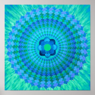 Affiche de mandala de fleur flamboyante