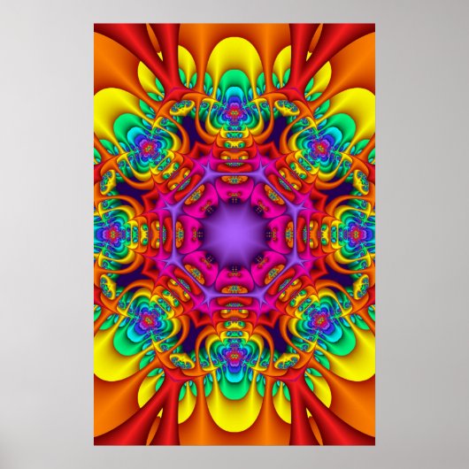 Affiche de mandala décorative aux couleurs arc-en- (Devant)