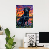 Affiche de marais Labrador noir aquarelle (Bureau à domicile)