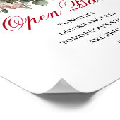 Affiche de mariage à bar ouvert Burgundy Blush Or (Coin)