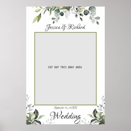 Affiche de mariage à l'aquarelle d'eucalyptus (Devant)