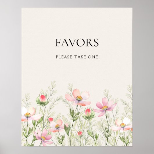 Affiche de mariage aux fleurs sauvages (Devant)
