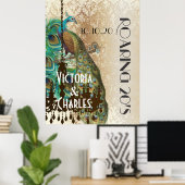 Affiche de mariage aux paons Roaring 20's (Bureau à domicile)