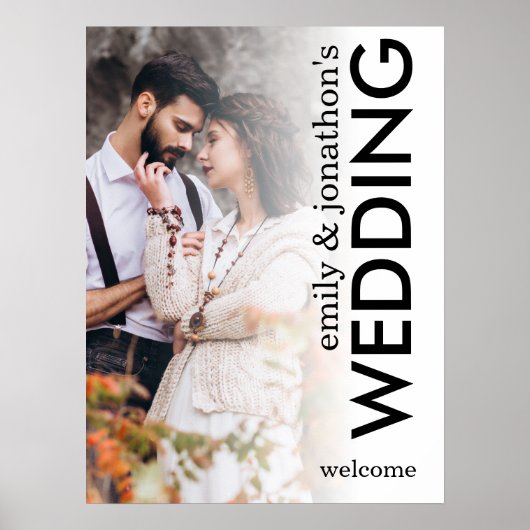 Affiche de mariage avec superposition de photo mod (Devant)