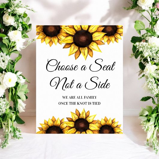 Affiche de mariage avec tournesol choisissez un si