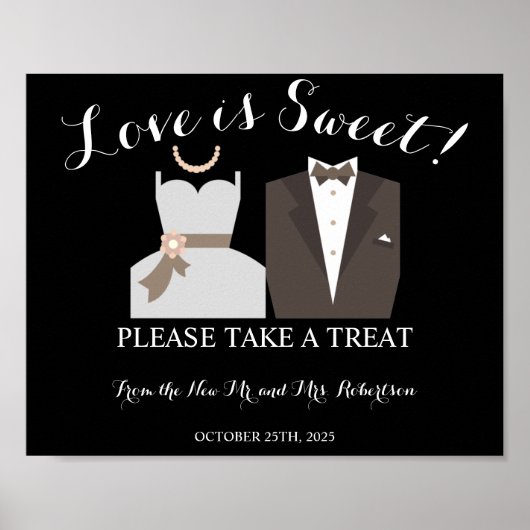 Affiche de mariage B & G Love is Sweet pour la fêt (Devant)