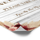 Affiche de mariage Baby Shower Pampas Love is Swee (Coin)