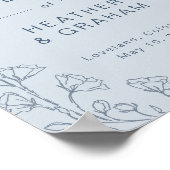 Affiche de mariage bleu poussiéreux (Coin)