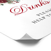 Affiche de mariage Boisson Rouge Burgundy Sans Tim (Coin)