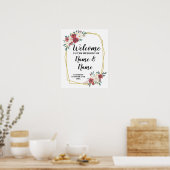 Affiche de mariage de bienvenue aquarelle rouge cr (Cuisine)