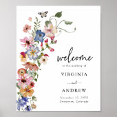 Affiche de mariage de bienvenue colorée (Devant)