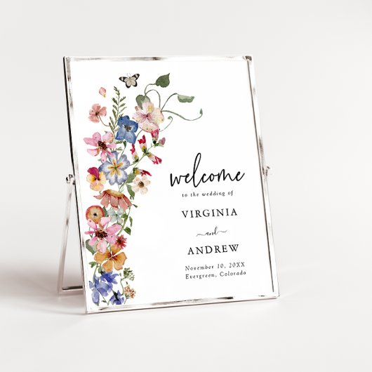 Affiche de mariage de bienvenue colorée