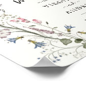 Affiche de mariage de bienvenue florale (Coin)