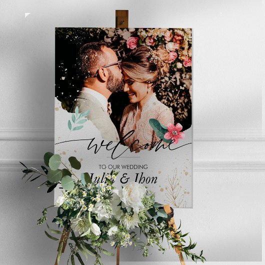 Affiche de mariage de bienvenue naturelle