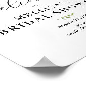 Affiche de mariage élégante avec eucalyptus rose p (Coin)