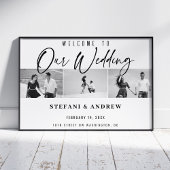 Affiche de mariage élégante avec photo de script n