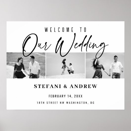 Affiche de mariage élégante avec photo de script n (Devant)