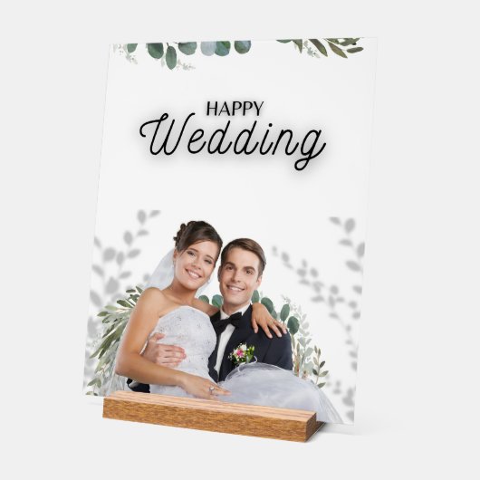 Affiche de mariage – Élégante mariée et verdure du (Angle)