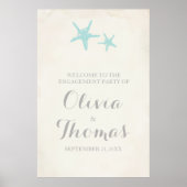 Affiche de mariage fiançailles étoile de mer (Devant)