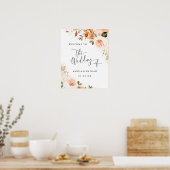 Affiche de mariage Fleur aquarelle Automne (Cuisine)