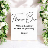 Affiche de mariage Fleur Bar Blanc Noir