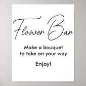 Affiche de mariage Fleur Bar Noir Blanc (Devant)