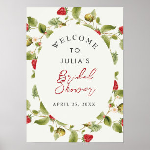 Affiche de mariage Fleurs de Fraisier sauvage sucr