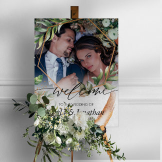 Affiche de Mariage Floral Bienvenue
