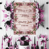 Affiche de mariage floral de rose de campagne de b