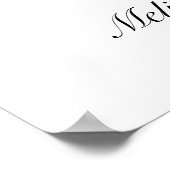 Affiche de mariage floral Roses rose rougeoyant (Coin)