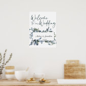 Affiche de mariage floral vert argenté de sauge (Cuisine)