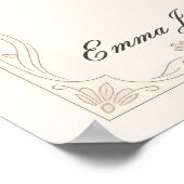 Affiche de mariage florale crème (Coin)