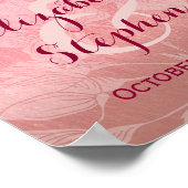 Affiche de mariage florale en or rose chic moderne (Coin)