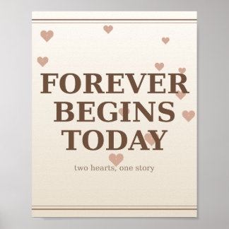 Affiche de mariage Forever Begins Today Art mural