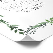affiche de mariage géométrique à aquarelle feuillu (Coin)
