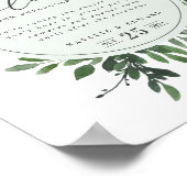 affiche de mariage géométrique à aquarelle feuillu (Coin)