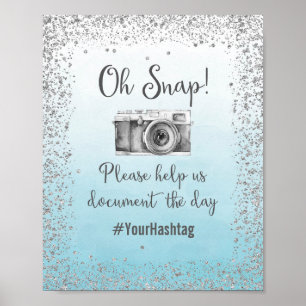Affiche de mariage Oh Snap Hashtag