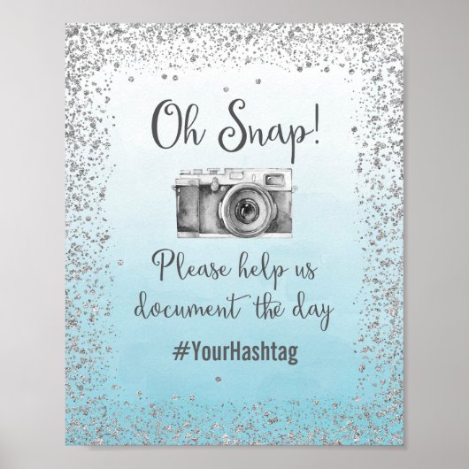 Affiche de mariage Oh Snap Hashtag (Devant)