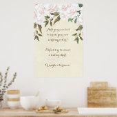 affiche de mariage personnalisée à fleurs d'ivoire (Cuisine)