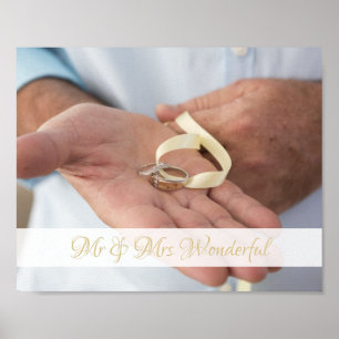 Affiche de mariage personnalisée avec nom et photo