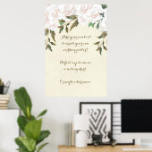 affiche de mariage personnalisée fleurs ivoire (Bureau à domicile)