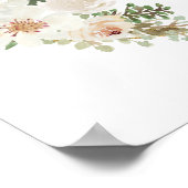 Affiche de mariage romantique élégante à fleurs bl (Coin)
