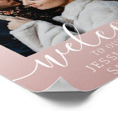 Affiche de mariage rose gold photo calligraphie él (Coin)