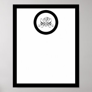 Affiche de mariage Rose noire calligraphiée