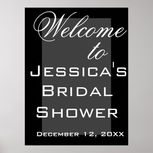 Affiche de mariage simple noir et blanc (Devant)