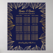 Affiche de mariage Table Assise Or 9 Plan de table (Devant)