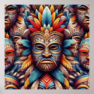 affiche de masque de tiki
