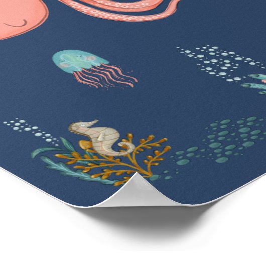 Affiche de maternelle sur les animaux de l'océan : (Coin)