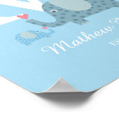 Affiche de maternité à monogramme initial éléphant (Coin)